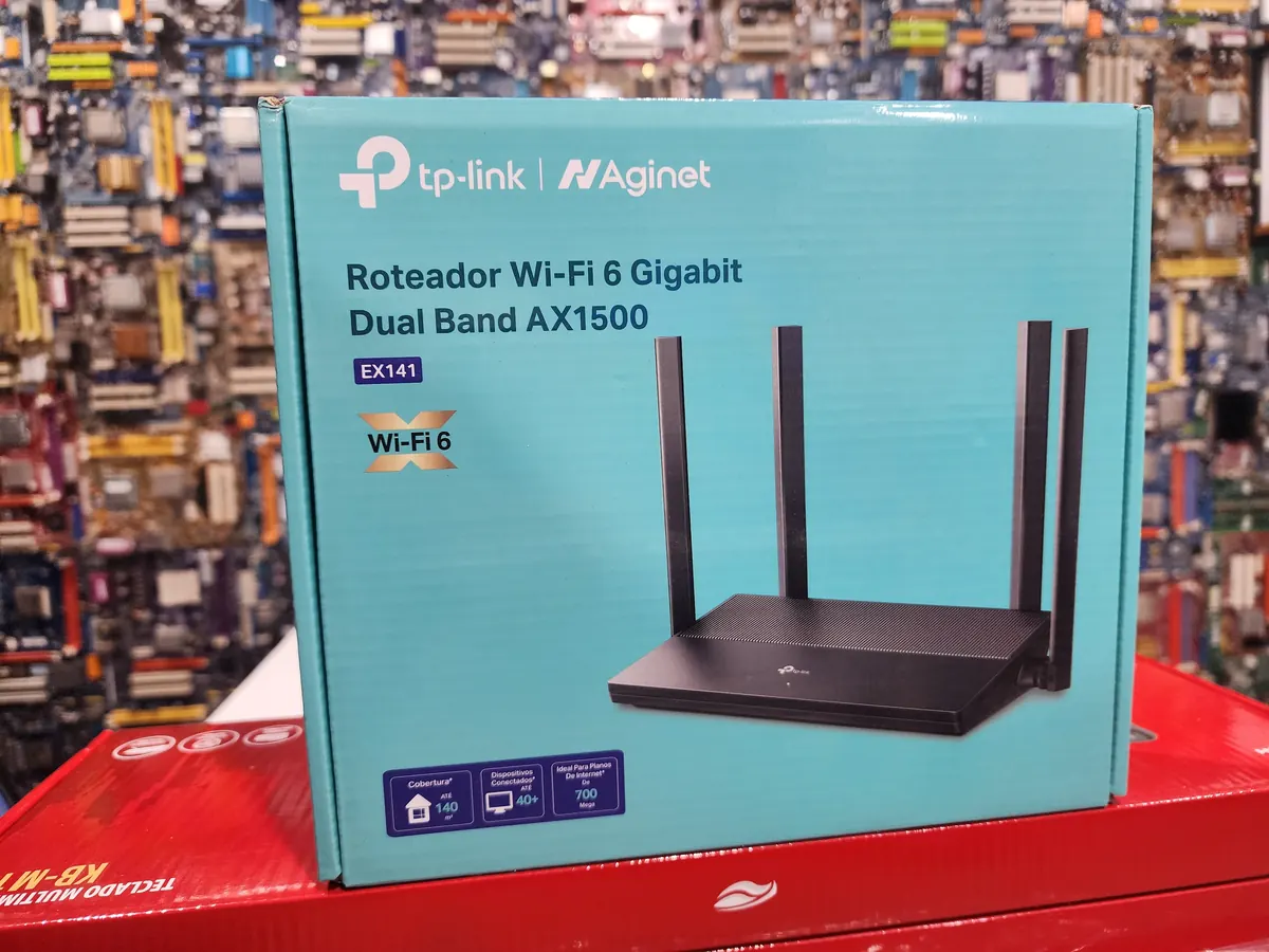 Roteador Wi-Fi 6 TP-Link na vitrine da GHz